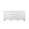 Ross 63 Inch Buffet Console Cabinet 2 Doors and 3 Drawers White Wood By Casagear Home BM315083