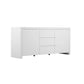 Ross 63 Inch Buffet Console Cabinet, 2 Doors and 3 Drawers, White Wood By Casagear Home