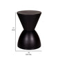 Hillary 17 Inch Side Table Indoor Outdoor Hourglass Shape Black Finish By Casagear Home BM315084