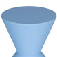 Hillary 17 Inch Side Table Indoor Outdoor Hourglass Shape Blue Finish By Casagear Home BM315085