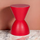 Hillary 17 Inch Side Table Indoor Outdoor Hourglass Shape Red Finish By Casagear Home BM315087