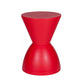 Hillary 17 Inch Side Table Indoor Outdoor Hourglass Shape Red Finish By Casagear Home BM315087