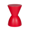 Hillary 17 Inch Side Table Indoor Outdoor Hourglass Shape Red Finish By Casagear Home BM315087