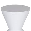 Hillary 17 Inch Side Table Indoor Outdoor Hourglass Shape White Finish By Casagear Home BM315088