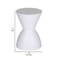 Hillary 17 Inch Side Table Indoor Outdoor Hourglass Shape White Finish By Casagear Home BM315088