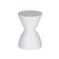 Hillary 17 Inch Side Table, Indoor Outdoor, Hourglass Shape, White Finish By Casagear Home