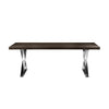 Rix 87 Inch Dining Table Espresso Brown Wood Top X Chrome Steel Legs By Casagear Home BM315090