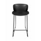 Sia 30 Inch Barstool Chair Set of 2 Black Seat and Back Metal Base By Casagear Home BM315092