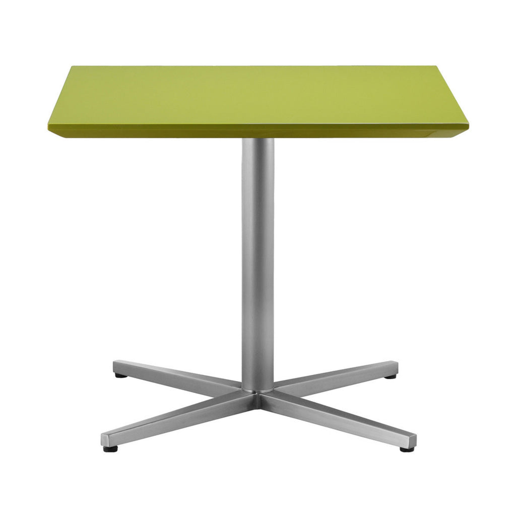 Eva 24 Inch Side End Table Square Green Lacquer Crossed Chrome Steel By Casagear Home BM315093