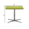 Eva 24 Inch Side End Table Square Green Lacquer Crossed Chrome Steel By Casagear Home BM315093