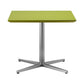 Eva 24 Inch Side End Table, Square Green Lacquer, Crossed Chrome Steel By Casagear Home