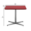 Eva 24 Inch Side End Table Square Red Lacquer Crossed Chrome Steel By Casagear Home BM315096