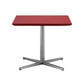 Eva 24 Inch Side End Table Square Red Lacquer Crossed Chrome Steel By Casagear Home BM315096