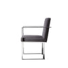 Boly 22 Inch Dining Armchair Gray Velvet Cushions Chrome Steel Frame By Casagear Home BM315104