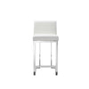 Boly 26 Inch Counter Height Chair White Faux Leather Foam Cushions Steel By Casagear Home BM315110