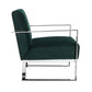 Boly 28 Inch Lounge Chair Green Velvet Foam Cushions Chrome Steel Base By Casagear Home BM315113