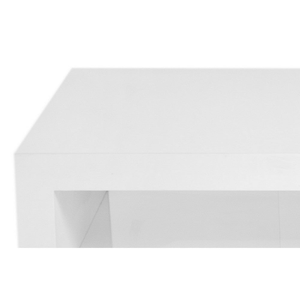 Jack 2 Piece Coffee Table Set 2 Tiers Tempered Glass White Lacquer By Casagear Home BM315122