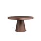 John 53 Inch Dining Table Walnut Brown Round Wood Top Padestal Base By Casagear Home BM315127