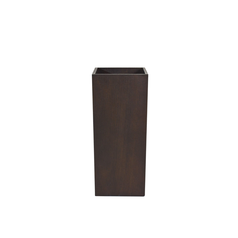 Jo 32 Inch Tall Flower Pot Planter Hidden Indented Box Dark Brown Veneer By Casagear Home BM315129