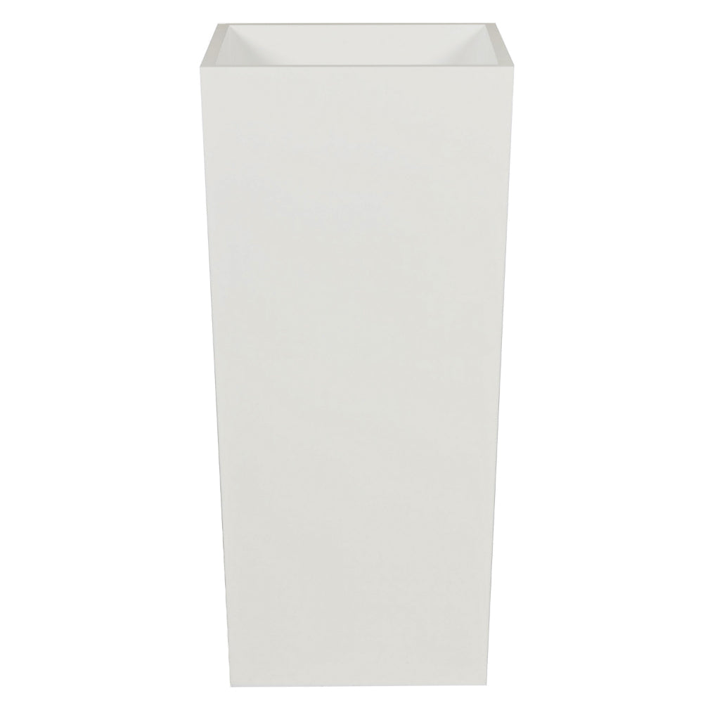 Jo 48 Inch Tall Flower Pot Planter Hidden Indented Box White Wood By Casagear Home BM315131