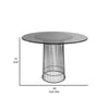 Pima 40 Inch Dining Table Round Tempered Glass Top Open Padestal Base By Casagear Home BM315141