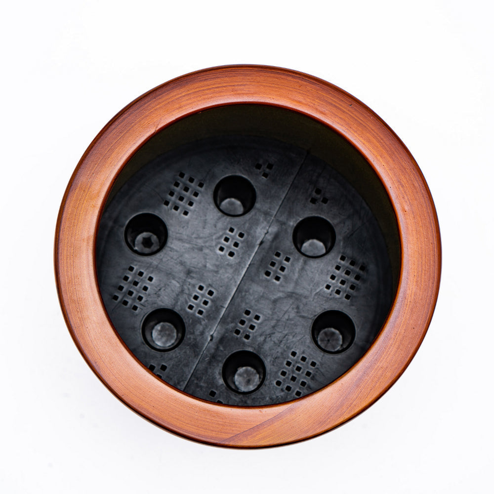 Shyo 8 Inch Self Watering Planter Faux Wood ABS Body Round Dark Brown By Casagear Home BM315149