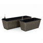 Wiki Self Watering Planter Set of 2 Hand Woven Rattan Dark Gray Finish By Casagear Home BM315152