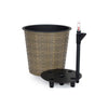 Hema 10 Inch Self Watering Planter Wicker Hand Woven Rattan Brown Finish By Casagear Home BM315154