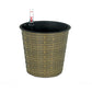 Hema 10 Inch Self Watering Planter Wicker Hand Woven Rattan Brown Finish By Casagear Home BM315154