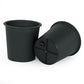 Kiti 6 Inch Set of 5 Round Nursery Planter Pots with Drainage Black Plastic By Casagear Home BM315155