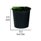 Kiti 6 Inch Set of 5 Round Nursery Planter Pots with Drainage Black Plastic By Casagear Home BM315155