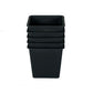 Kiti 8 Inch Set of 5 Square Nursery Planter Pots with Drainage Black By Casagear Home BM315157