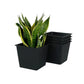 Kiti 8 Inch Set of 5 Square Nursery Planter Pots with Drainage Black By Casagear Home BM315157