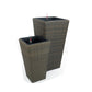 Aly Tall Self Watering Planter Set of 2 Hand Woven Wicker Espresso Brown By Casagear Home BM315158