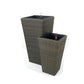 Aly Tall Self Watering Planter Set of 2 Hand Woven Wicker Espresso Brown By Casagear Home BM315158