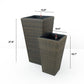 Aly Tall Self Watering Planter Set of 2 Hand Woven Wicker Espresso Brown By Casagear Home BM315158