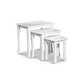 Yoni 3 Piece Nesting Side Table Set Square Flared Legs White Wood Finish By Casagear Home BM315163