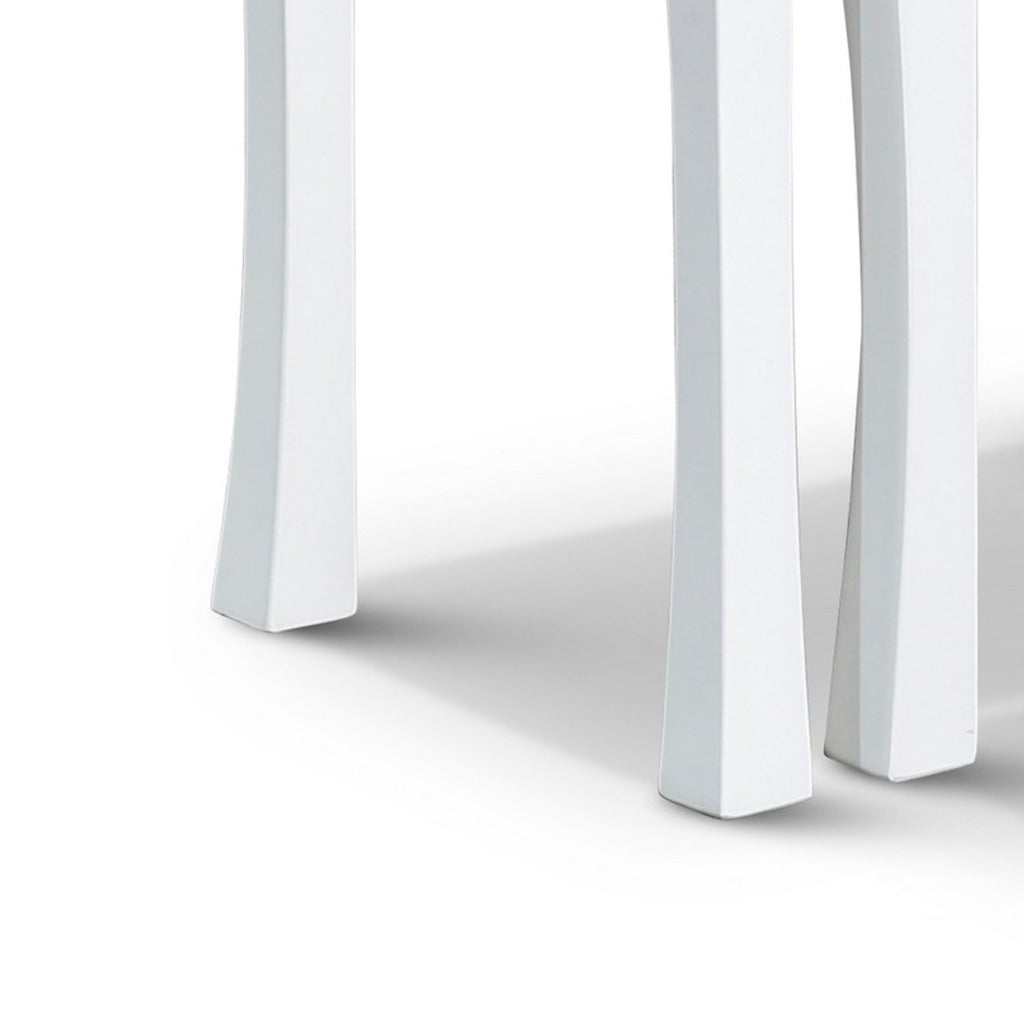 Yoni 3 Piece Nesting Side Table Set Square Flared Legs White Wood Finish By Casagear Home BM315163