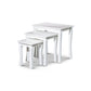 Yoni 3 Piece Nesting Side Table Set Square Flared Legs White Wood Finish By Casagear Home BM315163