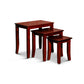 Yoni 3 Piece Nesting Side Table Set Square Flared Legs Cherry Brown Wood By Casagear Home BM315164