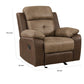 Emma 38 Inch Manual Glider Recliner Chair Brown Microfiber Solid Wood By Casagear Home BM315166