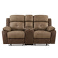 Emma 73 Inch Double Manual Recliner Loveseat Brown Microfiber Solid Wood By Casagear Home BM315167