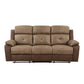 Emma 84 Inch Double Manual Recliner Sofa Soft Brown Microfiber Solid Wood By Casagear Home BM315168