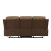 Emma 84 Inch Double Manual Recliner Sofa Soft Brown Microfiber Solid Wood By Casagear Home BM315168