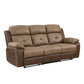 Emma 84 Inch Double Manual Recliner Sofa Soft Brown Microfiber Solid Wood By Casagear Home BM315168