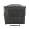 Ben 38 Inch Manual Recliner Chair Gray Microfiber Plush Foam Solid Wood By Casagear Home BM315172