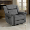 Ben 38 Inch Manual Recliner Chair Gray Microfiber Plush Foam Solid Wood By Casagear Home BM315172