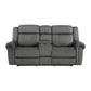 Ben 76 Inch Power Double Recliner Loveseat Gray Microfiber Console Cupholders By Casagear Home BM315174