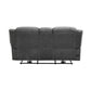 Ben 76 Inch Power Double Recliner Loveseat Gray Microfiber Console Cupholders By Casagear Home BM315174