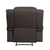 Kate 37 Inch Manual Recliner Chair Cushions Brown Microfiber Solid Wood By Casagear Home BM315175